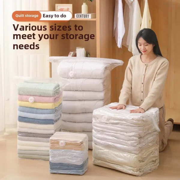 Thick Vacuum Compression Bag No Pumping Gas Three-Dimensional Pocket Buggy Bag Quilt Clothes Quilt Special Bag Extra Large - Image 5